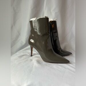 J. Crew Pointed Toe Ankle Boots in Grey Patent Leather - BRAND NEW!
